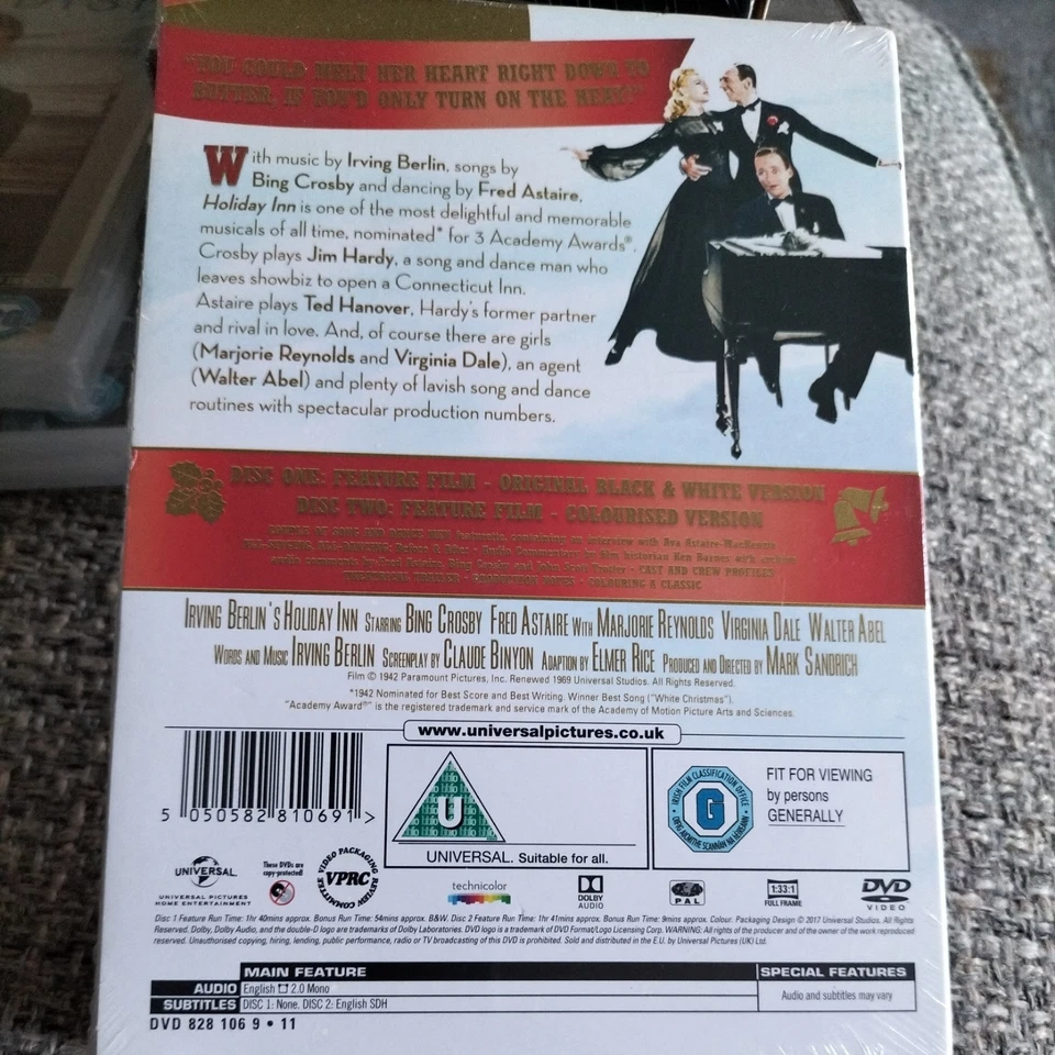 Holiday Inn (1942) DVD, New/Sealed. 2 Disc set with extra features. UK Release - Image 2 of 3