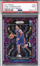 2021-22 Panini Prizm Cade Cunningham Purple  /75 Rookie Pistons RC PSA 9 Mint