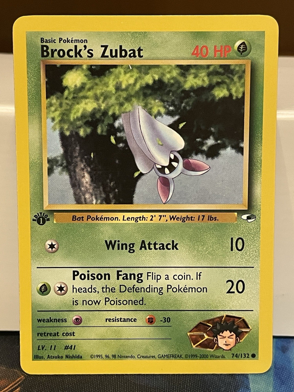 Brock’s Zubat - Pokémon Gym Heroes 74/132 - Common - 1st Edition - NM