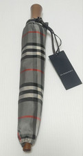 BURBERRY Compact Folding Umbrella Nova Check Gray 21.65in Made in Japan New