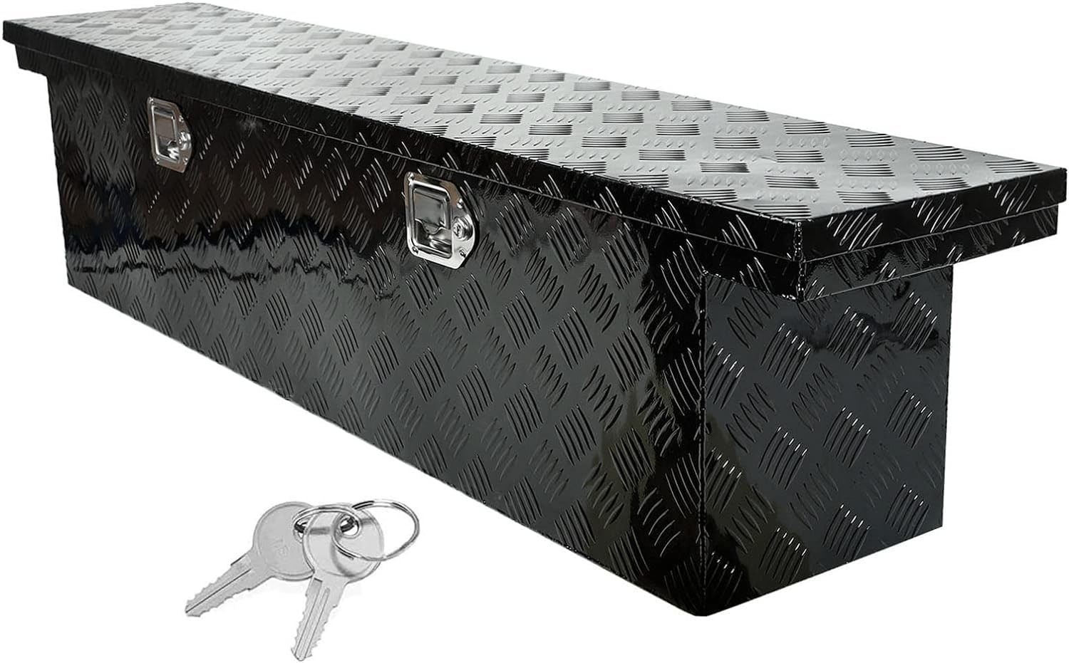 60 Aluminum Heavy Duty Truck Bed Tool Box Trailer Lock Keys Black 60x12x14