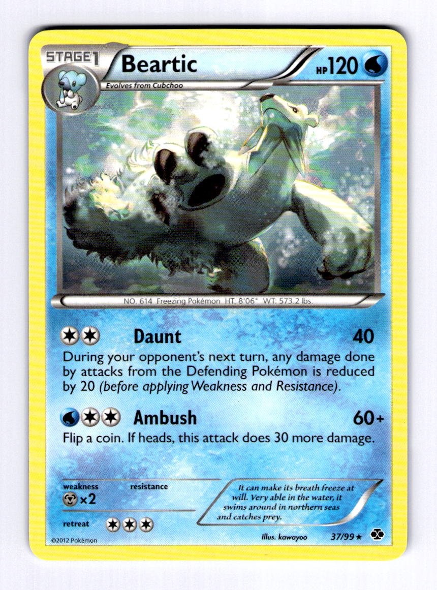 Beartic Next Destinies #37 (2012) Rare NM Pokemon