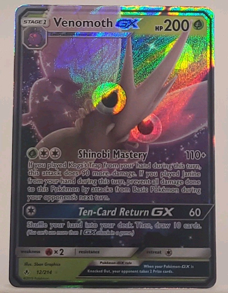 Pokémon TCG Venomoth GX Unbroken Bonds 12/214 Holo Ultra Rare NM