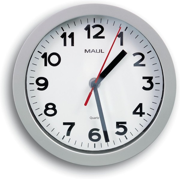 Funkuhr Ø 61Cm | Wanduhr KüChenuhr Wohnzimmeruhr | Silber | Inkl. Batterie-image