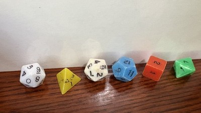 TSR Basic D&D Holmes Vintage Dice Set Of 6