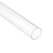 21mm ID x 25mm OD x 305mm 2mm Rigid Acrylic Pipe Clear for Crafts Round Tube