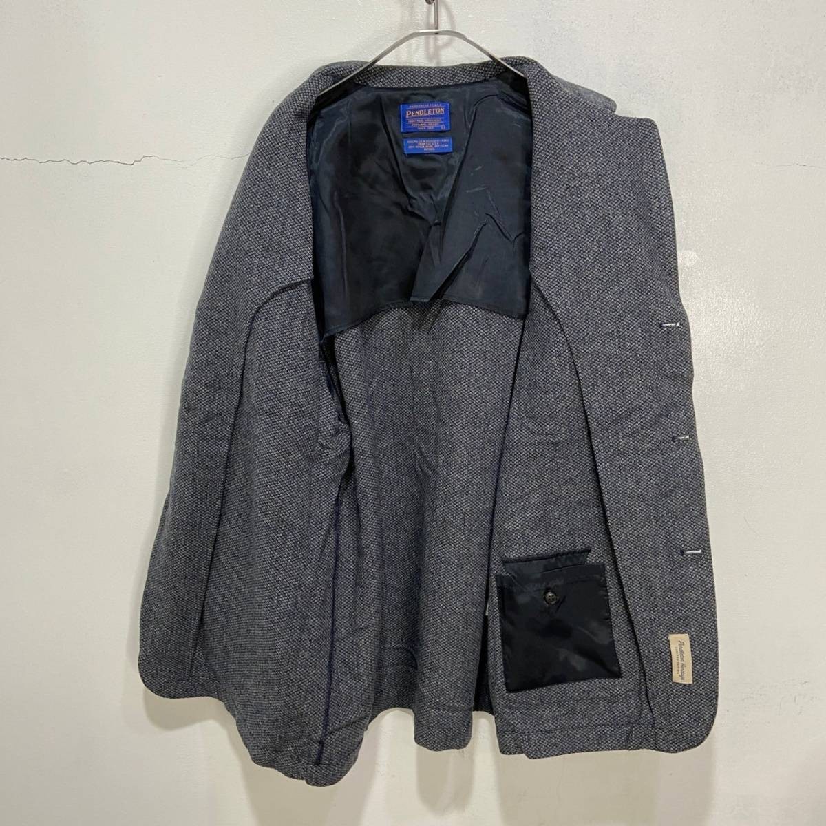 Pendleton Wool Tweed 3B Tailored Jacket Gray L - image 8