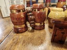 Vintage wood salt & pepper shakers lot of 8 sets — photo 3