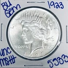 1923 BU UNCIRCULATED SILVER PEACE DOLLAR AUTHENTIC U.S. MINT FREE SHIPPING 5533