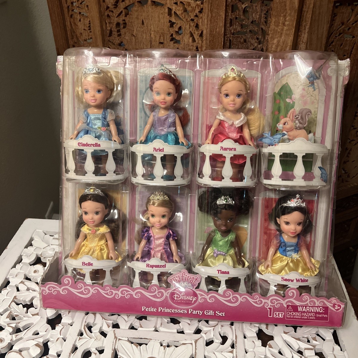 Disney Petite Princess Doll Gift SET Collection x7 Dolls Tiaras