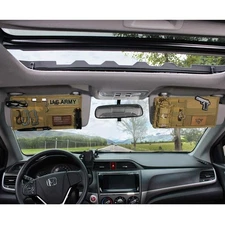 Khaki Tactical Gear Car Sun Visor MOLLE Pouch Panel Organizer-Storage Holder Bag