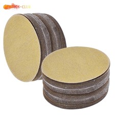 100 Pack 5" 180 Grit NO-Hole Disc Hook Loop Pads Sanding Discs Flocking
