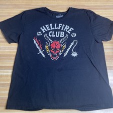 Netflix Stranger Things Hellfire Club T Shirt Size XL Black