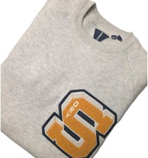 SUPERDRY Gray Varsity Letter Sweatshirt Adult M Crewneck EUC
