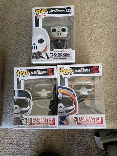 Marvel Taskmaster Funko Pop Black Widow Lot (3) #605, 606, 632