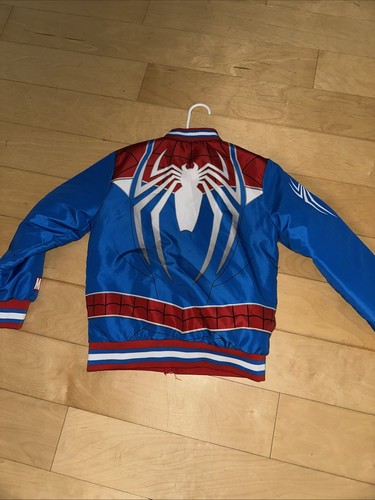 Spider-Man Marvel Bomber Boys Jacket Large 10/12 • Red White Blue - Picture 5 of 5