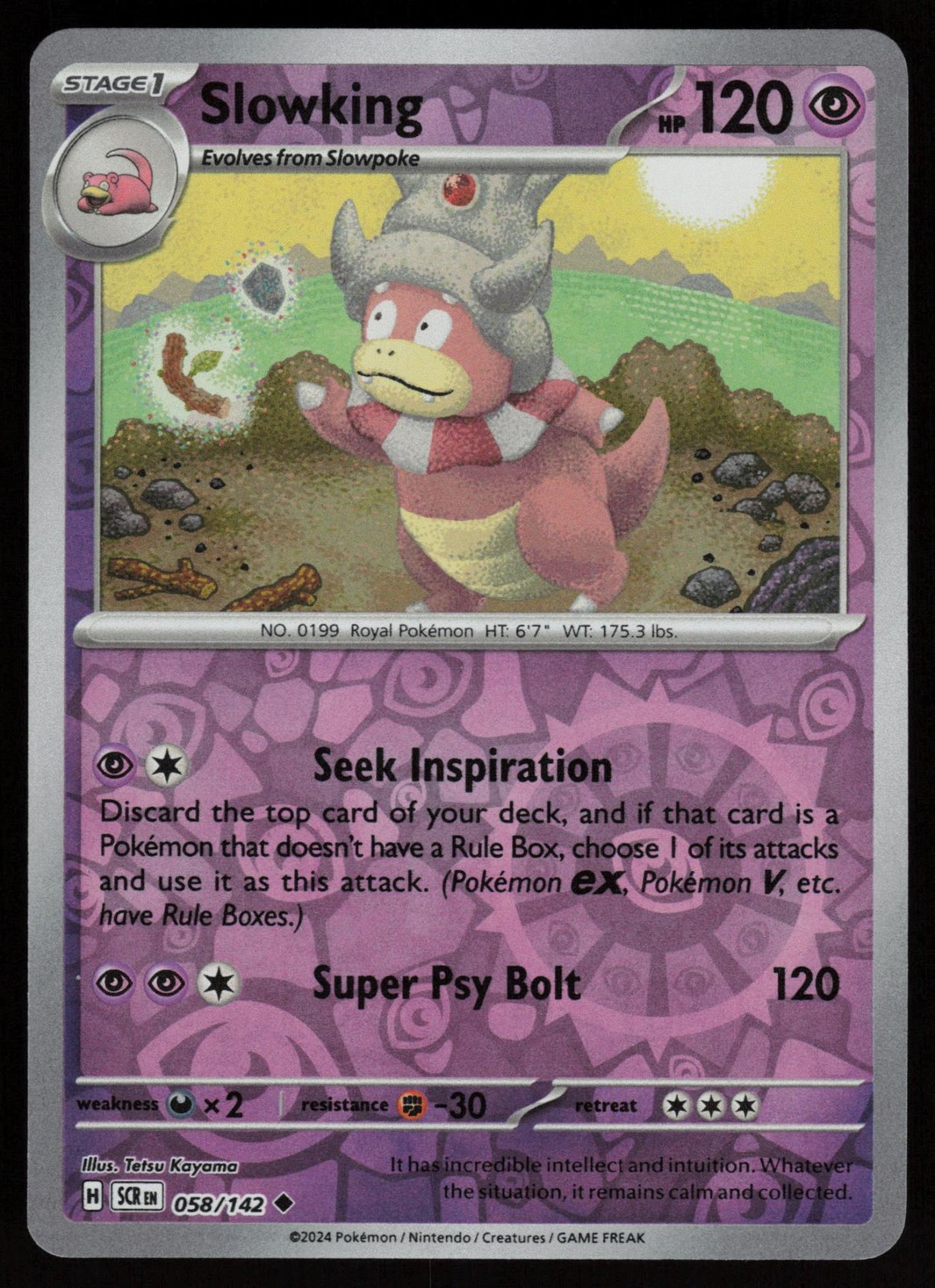 SLOWKING 58/142 UNCOMMON STELLAR CROWN POKEMON REVERSE HOLO NM/M