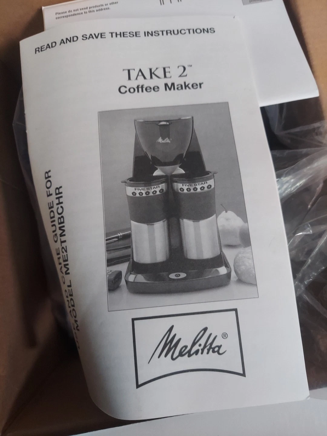 Melitta Take 2 Dual Travel Mug Coffee Maker ME2DTMB New in Box