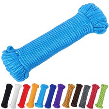 PerkHomy 100 ft 1/4 inch 7mm Polyester Rope Nylon - 1/4" x 100', Sky Blue