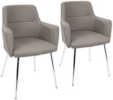 Andrew Gray Faux Leather Dining Chair Set of 2