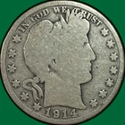 1914 Barber Half Dollar Good G Coin #40251