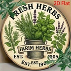 Vintage Herb Garden Round Tin Metal Signs Home Décor Wall Art 8x8