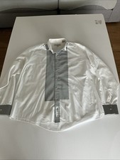 Oscar de la Renta Tuxedo Dress Shirt 18.5 37 White Bib Front French Cuff