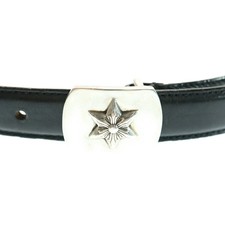 CHROME HEARTS Size 30 BUCKL MIL STAR Military Star Belt Black With Silver Buckle