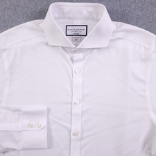 Charles Tyrwhitt Dress Shirt Men 16 35 Extra Slim Fit Non Iron Solid White Twill