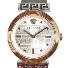 VERSACE VELW00922 medusa logo MEANDER Women's Wristwatch SS / Leather Gray Based