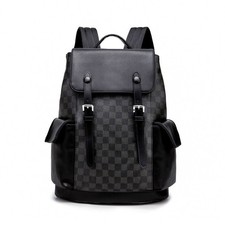 Unisex Leather Backpack Business Study University Laptop Work Travel Fashion Bag