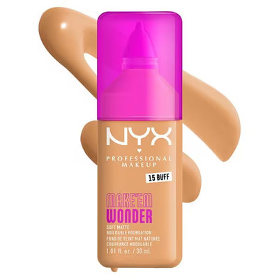 NYX Make 'EM Wonder Soft Matte Foundation 15 Buff Full Size 30ml Neu & Versiegelt
