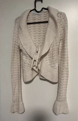 Bershka Damen Strickjacke Pullover Größe M Beige Normalgröße Regular Fit