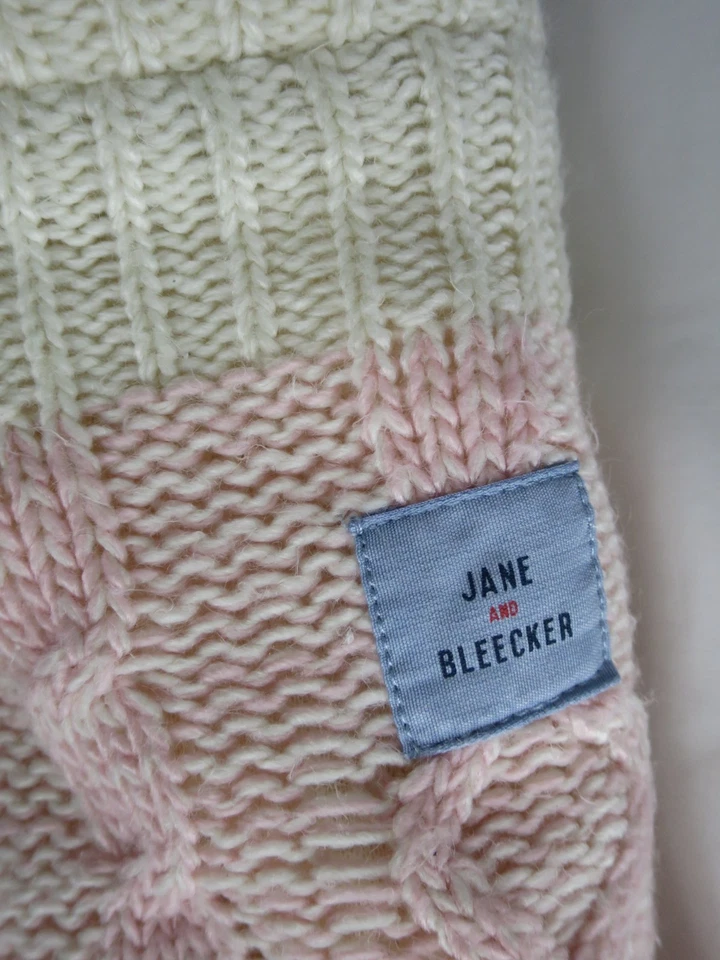 Jane And Bleecker 电缆针织粉色夏尔巴内衬拖鞋袜女式短靴 4-8 — 第 4/4 张图片