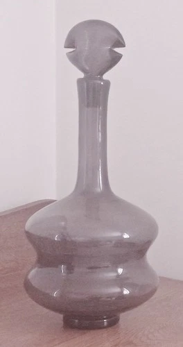 1950s BLENKO ART GLASS MULBERRY/AMETHYST 5720 NAPOLEON DECANTER WAYNE HUSTED