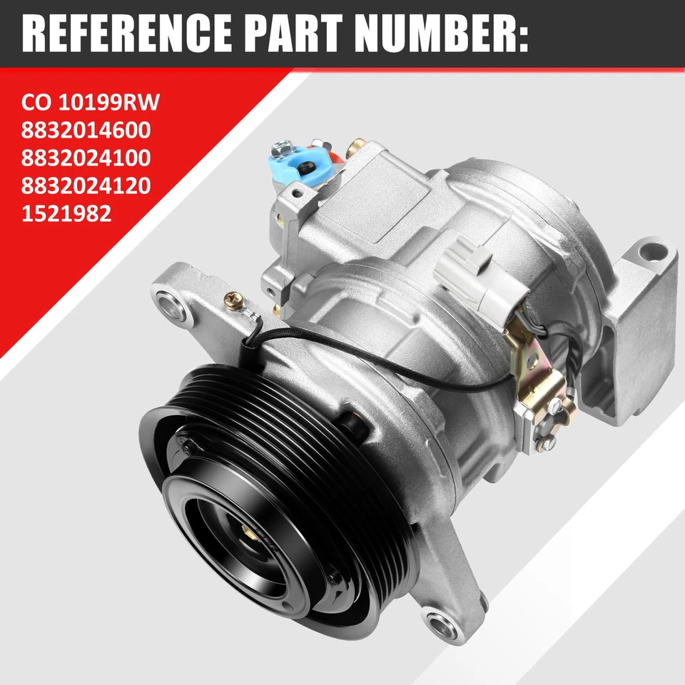 A/C AC Compressor 1993-1998 For Toyota Supra 3.0L For Lexus SC300 - Image 4 of 4