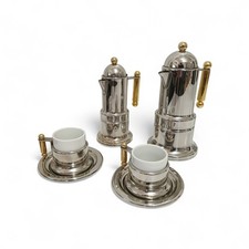 KONTESSA VEV Viganò set caffettiera 4tz + 2 tz +2 tazzine oro vintage moka caffè