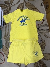 Vintage Beverly Hills Polo Club RARE Yellow 2 Pc M Top S Short 1982 Super Cool