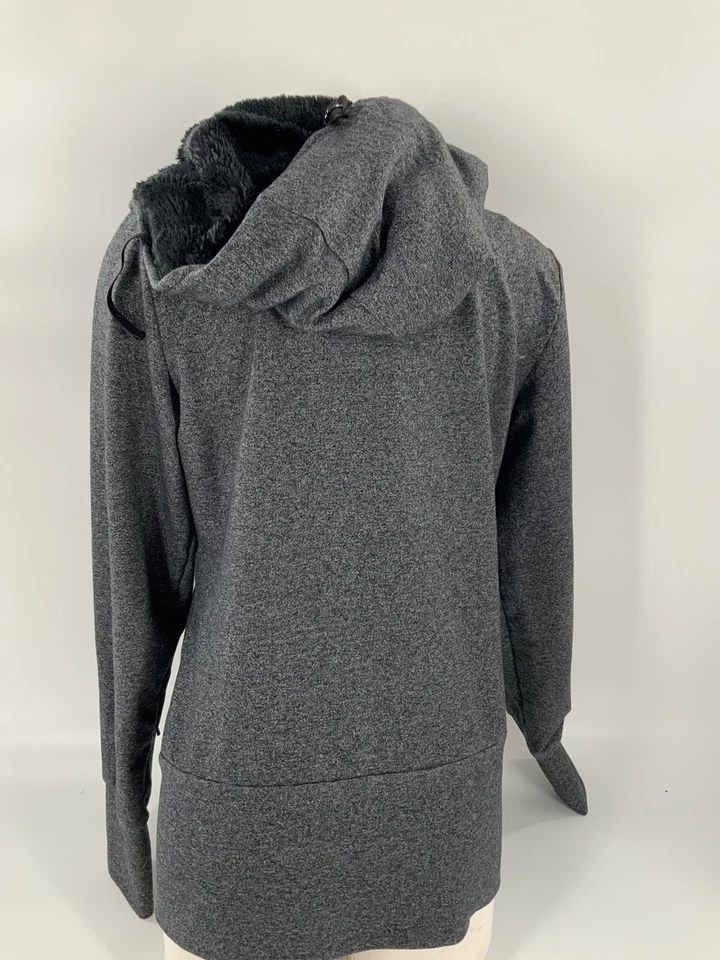 Chaqueta con Capucha de Viaje Betabrand Knockout S Mujer Gris Piel Sintética Cremallera Completa YGI J2-40 Foto 4 de 4