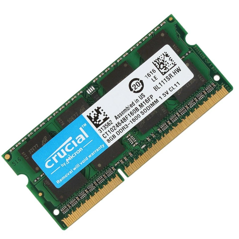 Crucial 8GB 4GB 2GB DDR3 1600MHz PC3-12800S 204Pin SODIMM Laptop Memory LOT UK - Image 4 of 4