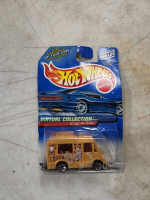 2000 Hot Wheels #144 ICE CREAM TRUCK Virtual Collection Cars Yellow Package Wear