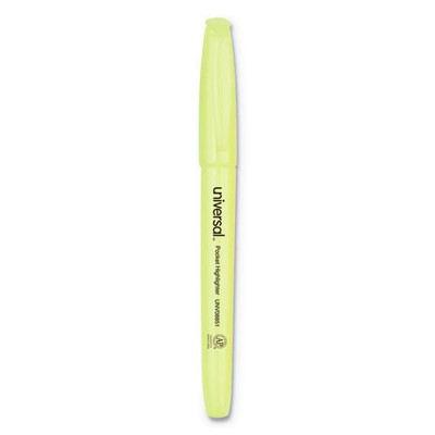 Universal 8851 Chisel Tip Pocket Highlighters - Fluorescent Yellow (1 Dozen) New