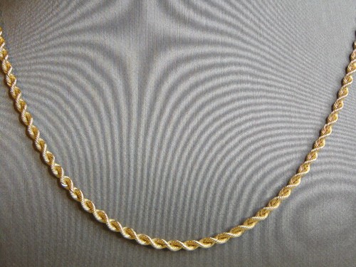 14K Yellow Gold Silk Rope Necklace 