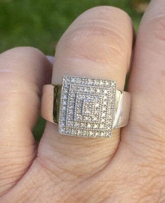 Sterling Silver Genuine Diamond Pyramid Ring QVC Affinity Diamond  Collection