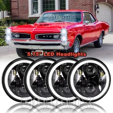 4PC 5.75inch Round LED Headlights HI/LO DRL for Po-ntiac GTO Grand Prix Firebird