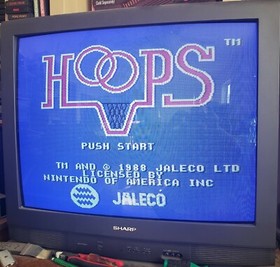 NES Nintendo Hoops Jaleco Vintage Video Game Cart Tested LN