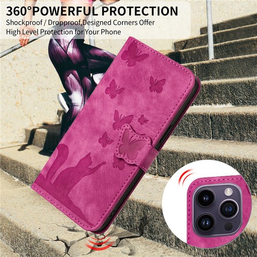 Flip Stand Printing Cat Butterfly Phone Case For iPhone 11 12 13 14 Pro Max XS 8 - Picture 2 of 11