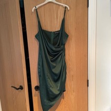 dark green silk dress pretty little thing