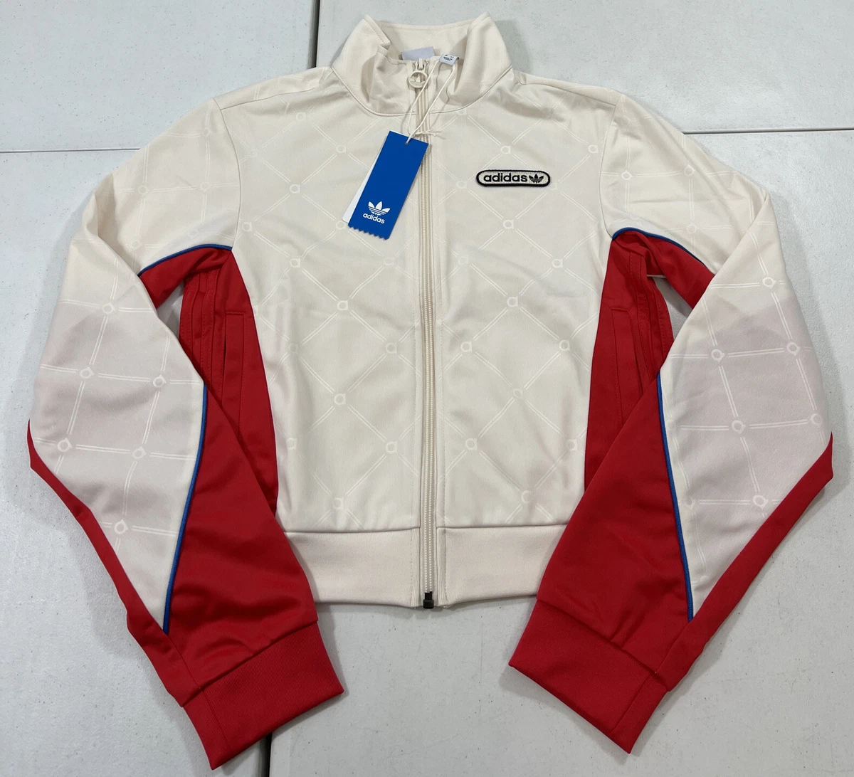 Adidas track jacket women's red store