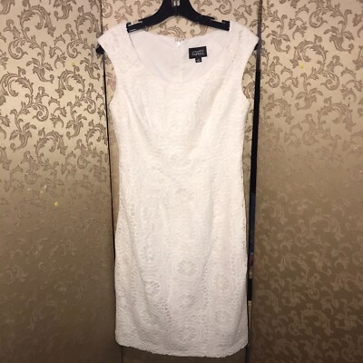 Adrianna Papell Ivory Off White Lace Graduation Bridal Party Sheath Dress  Size 6 | eBay